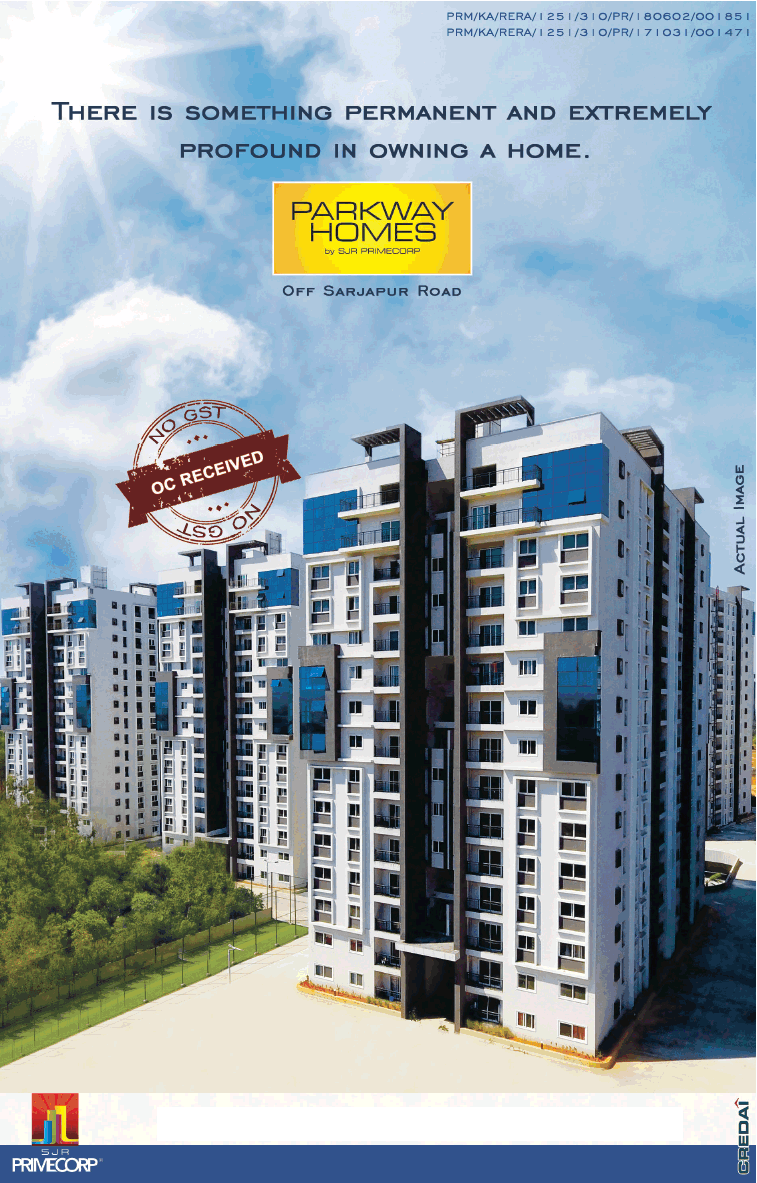 Profound in owning a home at SJR Parkway Homes in Bangalore Update